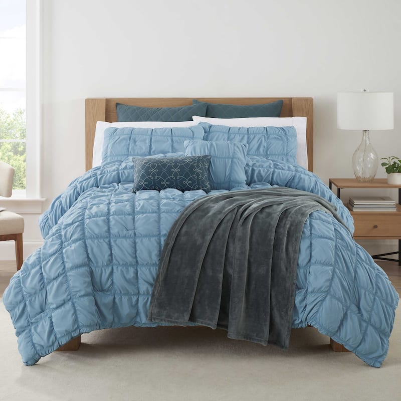 Martex Troy 8-Piece Bed in a Bag Comforter Set - Blue - King