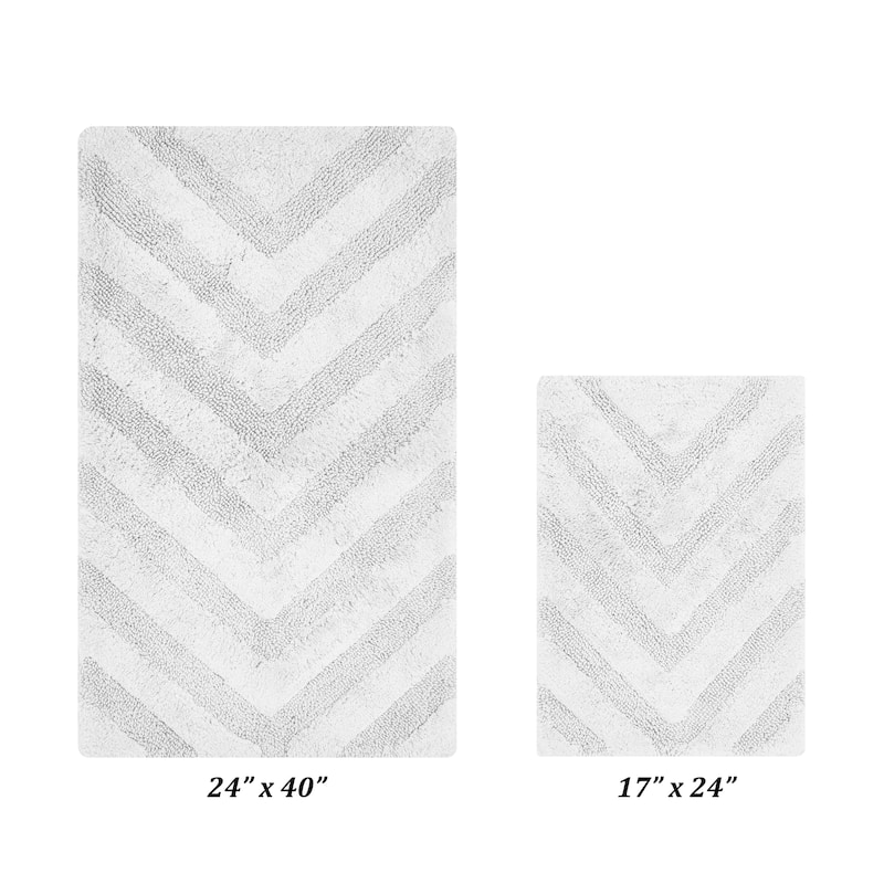 Better Trends Bathroom Rug Set 100% Cotton Tufted Water Absorbent Bath Rug for Shower, Sink Mats Machine Wash Hugo Collection