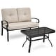 preview thumbnail 23 of 38, Costway 2PCS Patio Loveseat Bench Table Furniture Set Cushioned Chair