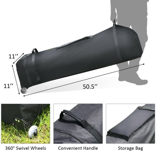 Pop up Gazebo with 4 Height and Adjust Folding Awning - 10' x 10' (L x W x H)