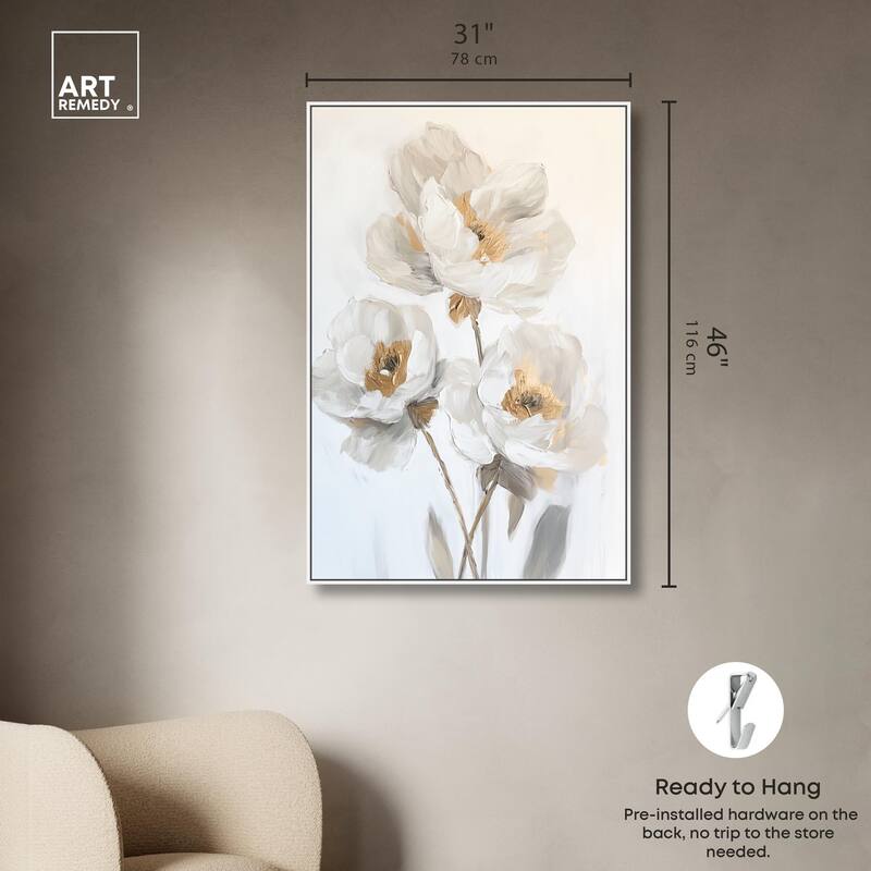 Silvered Flora II Canvas by Art Remedy