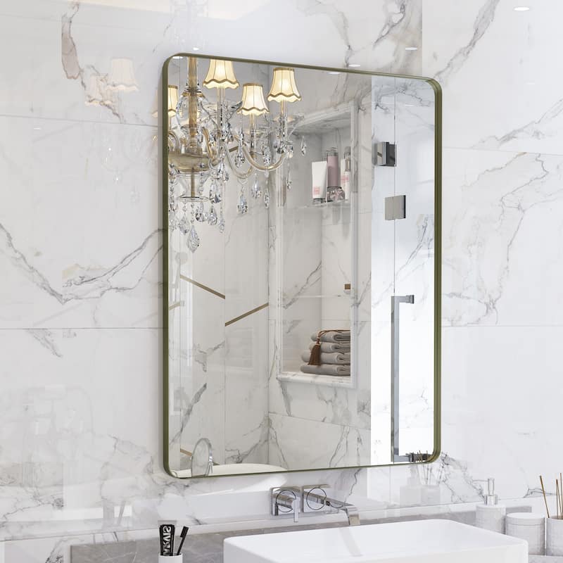 QuivaraView Rectangular Aluminum Framed Bathroom Vanity Mirror - 36"x 24" - Bronze