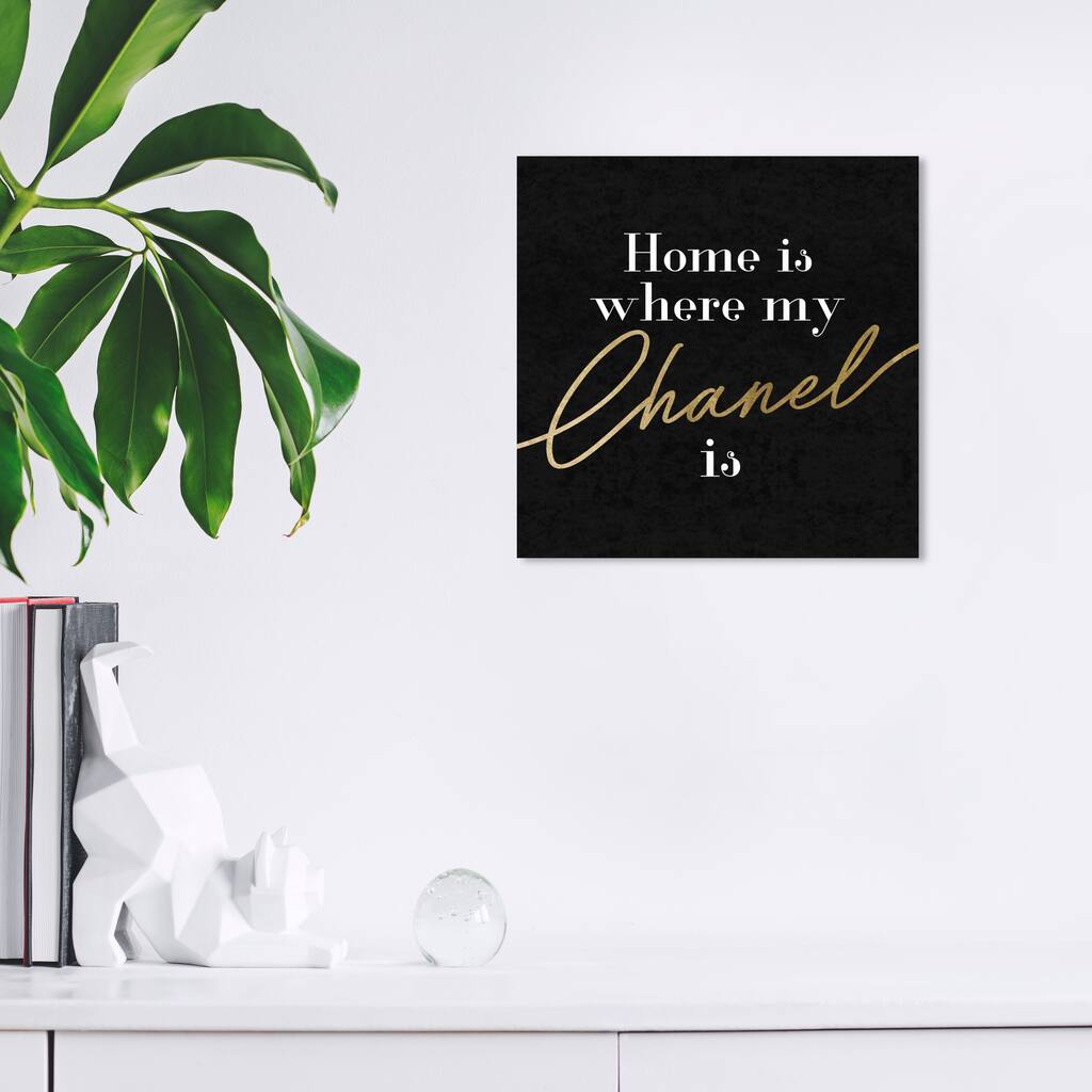 Wynwood Studio Prints Typography and Quotes Left at Home Gold and Metallic Gold Glam Wall Art Canvas Print