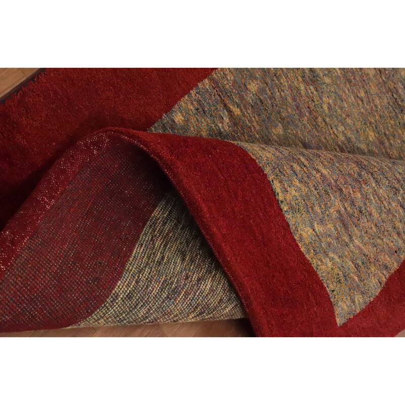 Hand Knotted Oriental 100% Wool Carpet Tribal Modern Multi-Colored Gabbeh Area Rug - 7' 8'' X 5' 3''