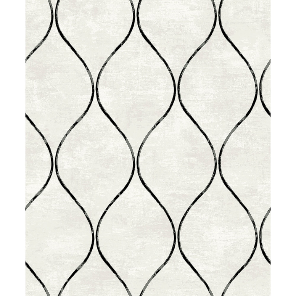 Seabrook Designs Ellisse Geometric Vertical Ogee Non-Woven Unpasted Wallpaper