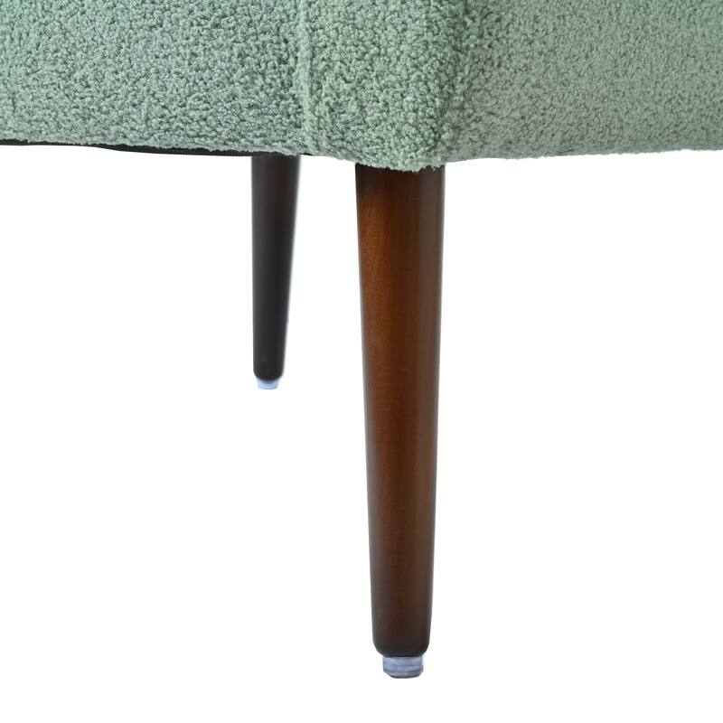 Teddy Fabric Accent Chair with Wooden Legs and Mid-Century Lounge Chair (275lb Capacity)