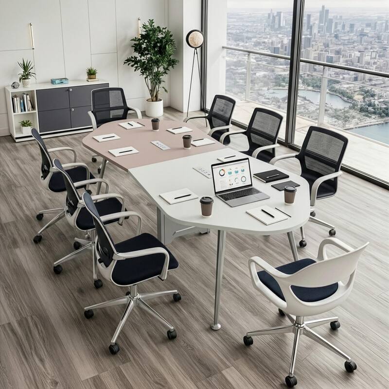 Modern 110"L Conference Table 8-Person Meeting Table