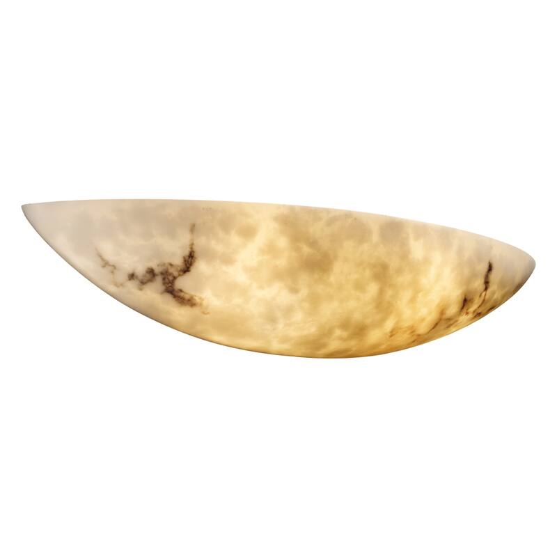 Porch & Den Hazelhill Faux Alabaster 2-light Large Rounded Wall Sconce