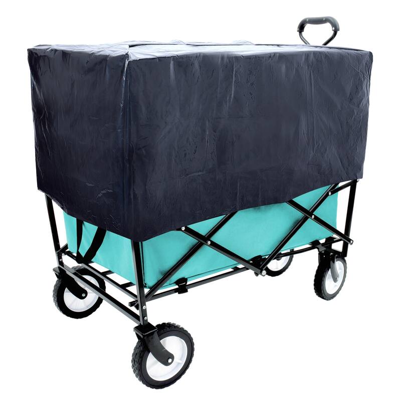 360lb Capacity Heavy-Duty Collapsible Wagon - with Storage Straps & 3-Piece Liner Bag Set