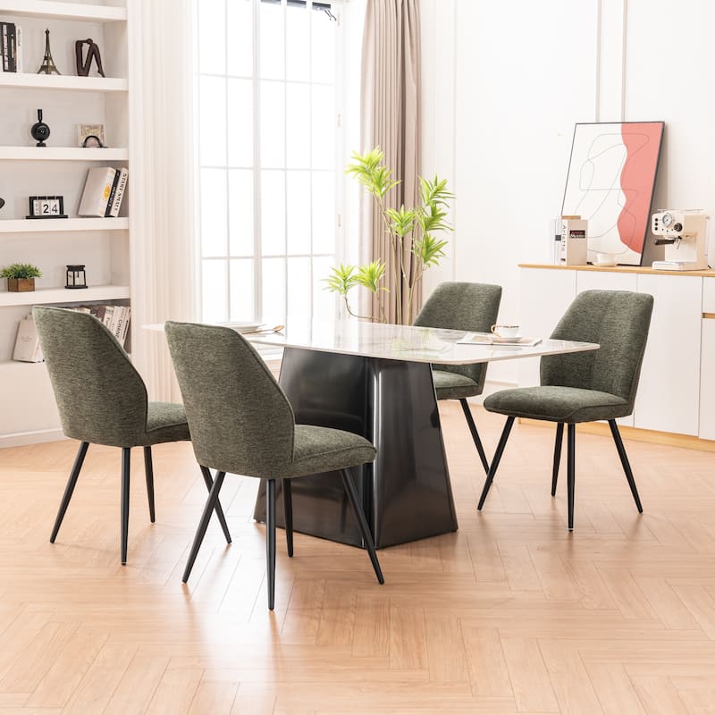 Set of 2 Modern Dining Chairs, Armless Upholstered Side Chairs