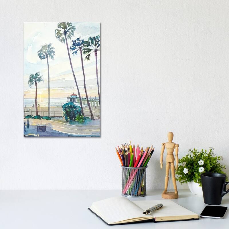 iCanvas "Manhattan Beach Pier" by Luisa Millicent Canvas Print - 12x8x0.75