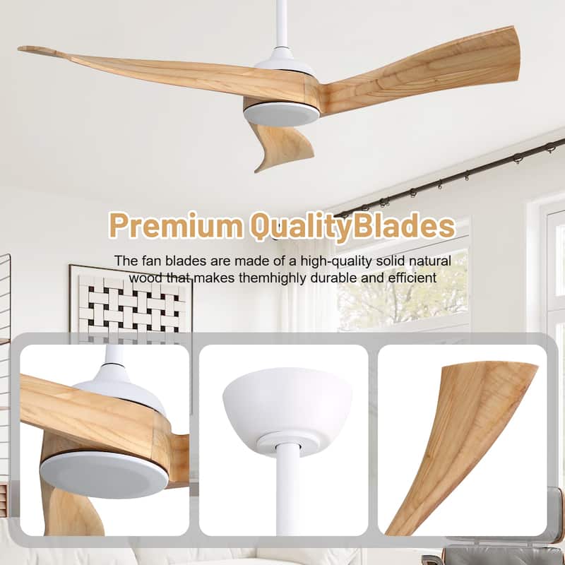 Sofucor 52Inch Ceiling Fan without Light, 6 Wind Speeds with Remote Control for Living Room and Patio