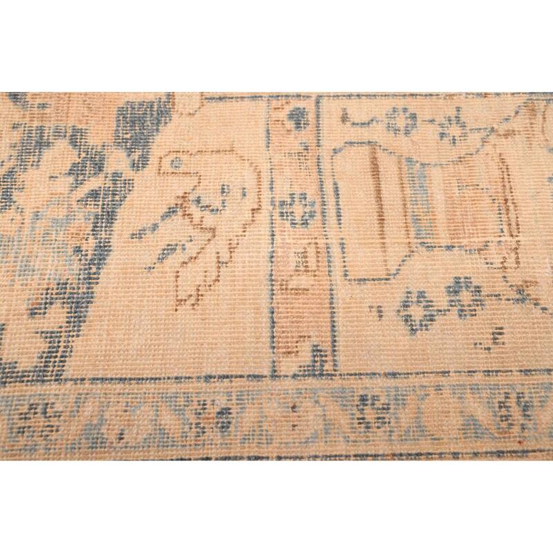 ECARPETGALLERY Hand-knotted Antalya Vintage Beige, Navy Wool Rug - 9'10 x 11'10
