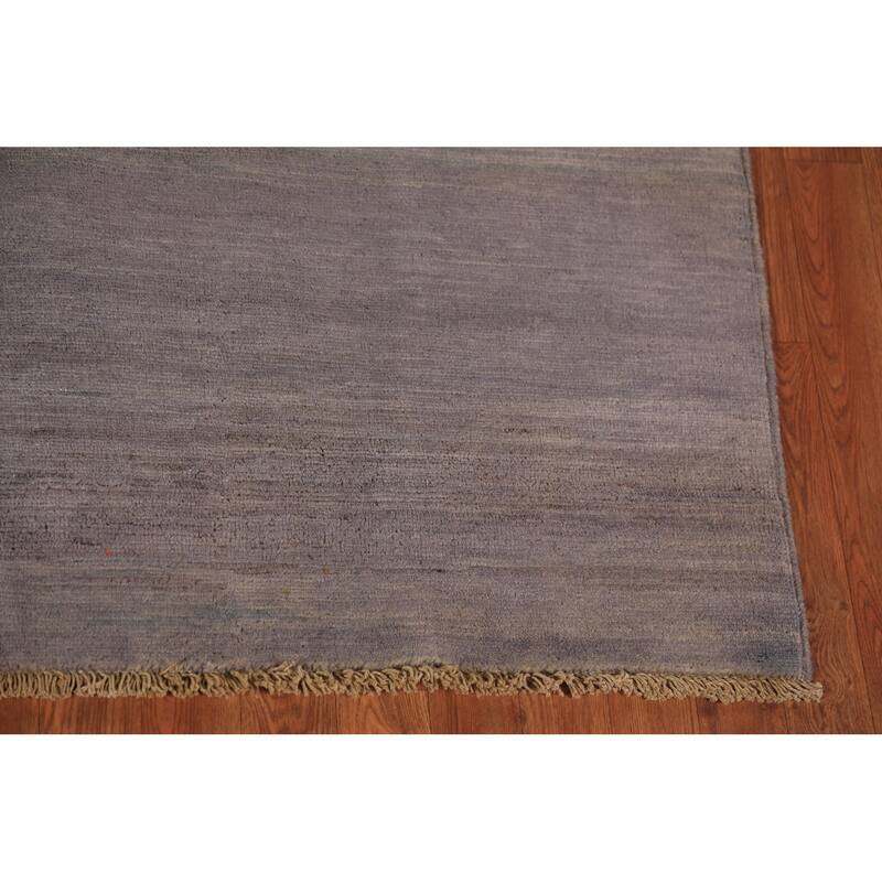 Modern Gray Gabbeh Oriental Area Rug Hand-Knotted Wool Carpet - 7'0" x 9'7"