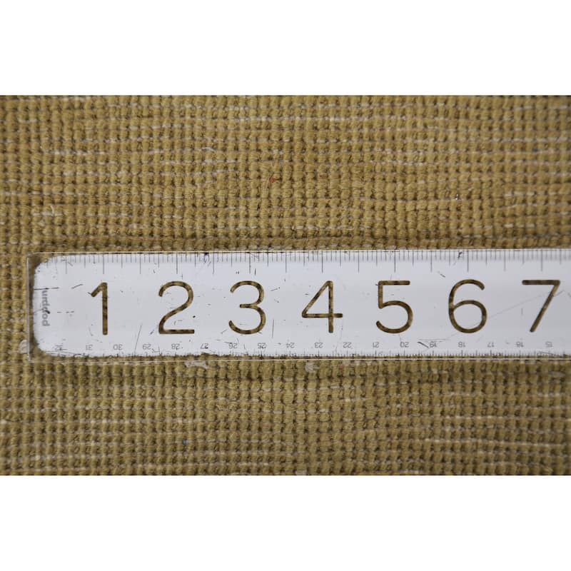 Hand Knotted Oriental 100% Wool Carpet Modern Solid Green Gabbeh Area Rug - 10' 1'' X 4' 11''