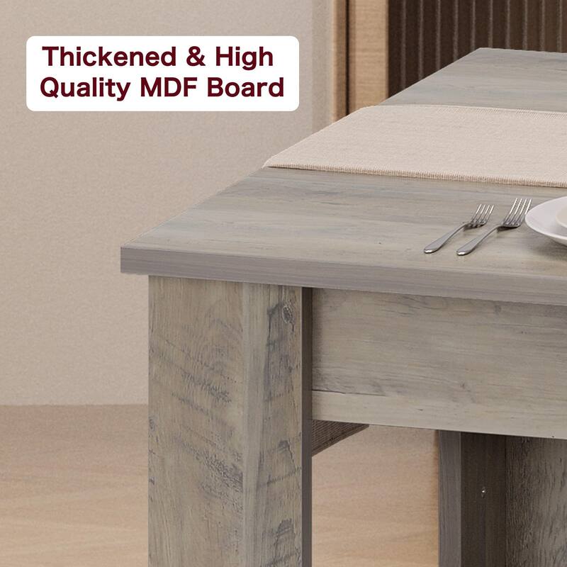 63" Wood Farmhouse Dining Table, for 4-6