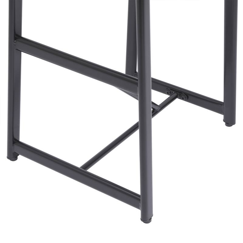 27''H Barstool Set Of 3 Wooden Round Bar Stools With Footrest Modern Kitchen Chairs