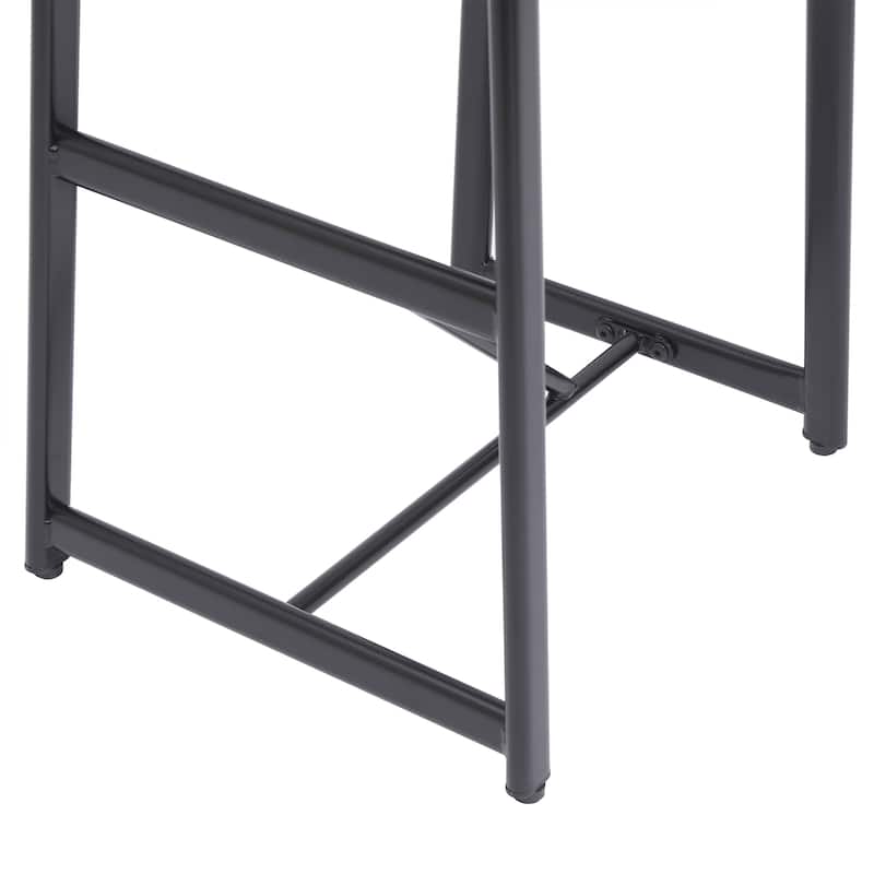 GDFStudio - Axis Modern Wooden Round Seat Counter Height Bar Stool with Adjustable Leg Pads, Metal Frame & Footrest, Set of 3