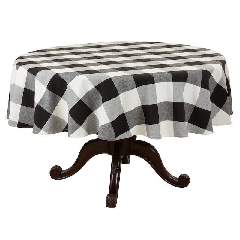 Cotton Tablecloth With Buffalo Plaid Design