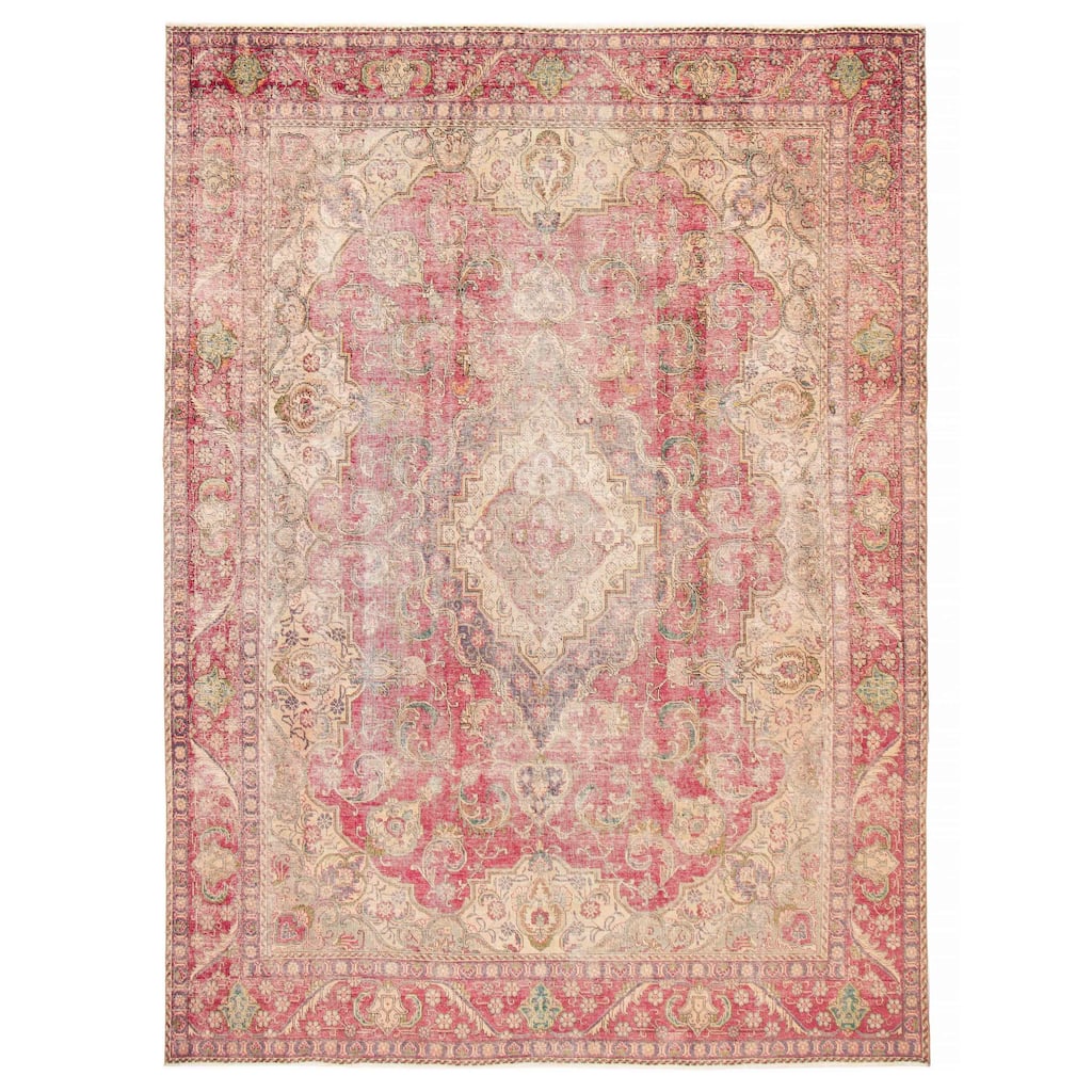 ECARPETGALLERY Hand-knotted Antalya Vintage Red Wool Rug - 9'7 x 13'0