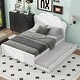 preview thumbnail 1 of 14, Flower Shape Headboard Bed Twin Size Platform Bed with Trundle, White White - Full