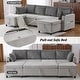 preview thumbnail 5 of 33, Multifunctional Sectional Sofa Bed with Pull-Out Sleeper, Dual Storage Chaises, USB Ports and Cup Holders for Living Room