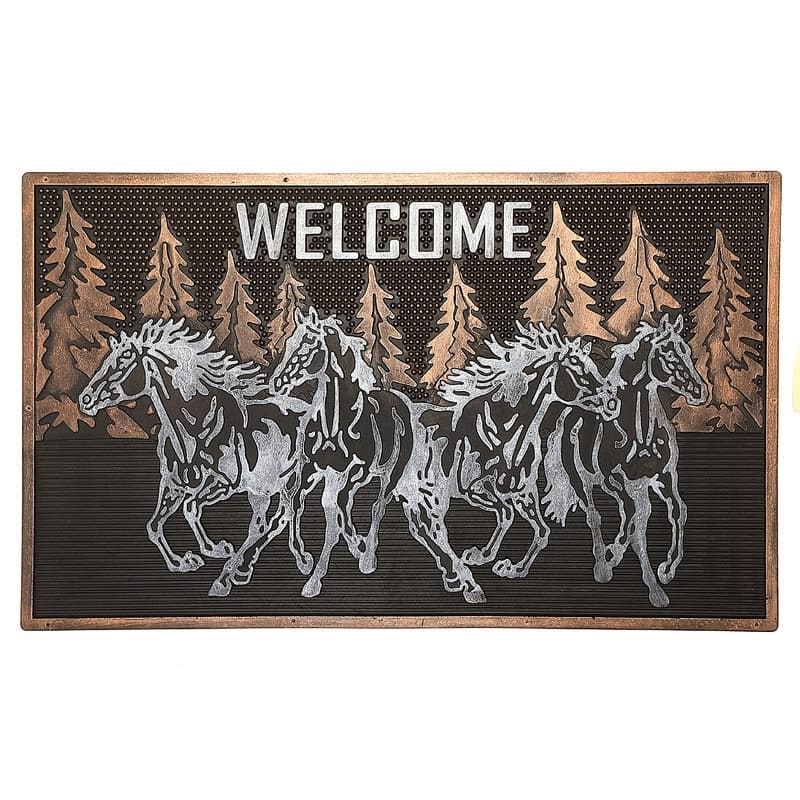 Rubber Mat (Running Horses) - 2' x 6' Runner