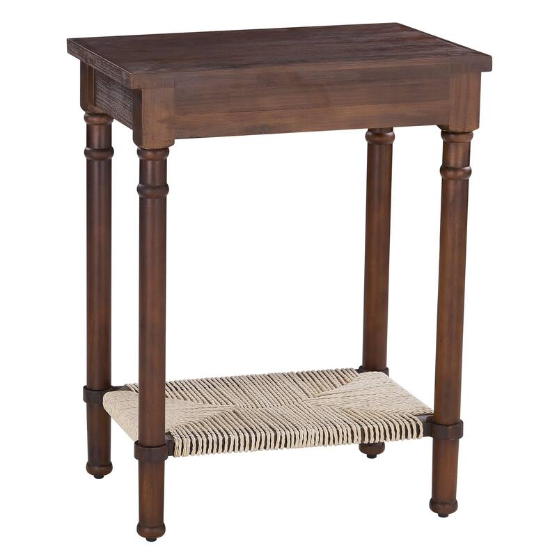 Haven Fir Wood End Table, Walnut