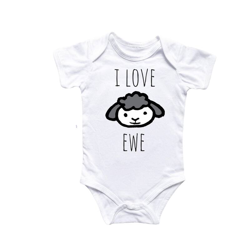 Lamb Sheep - Baby Boy Girl Clothes Infant Bodysuit Funny Cute Newborn - White - Newborn