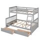 preview thumbnail 10 of 71, Elegant Twin-Over-Full Wooden Bunk Kids Bed with Ladders,Drawers