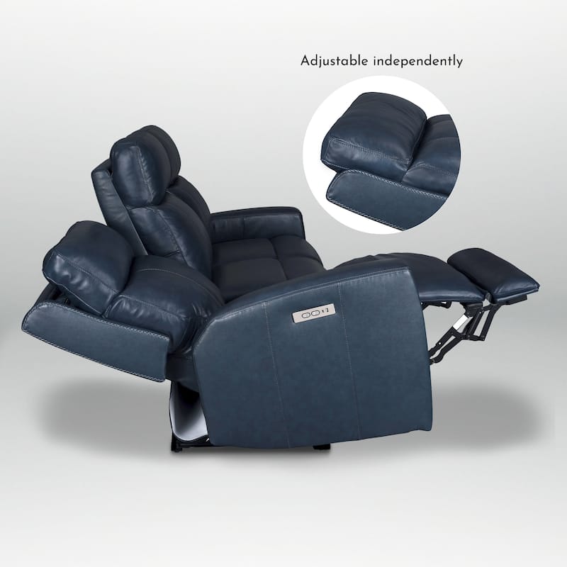 81.5'' Genuine Leather Zero Gravity Power Recliner Sofa with Power Headrest, USB&USB-C Port
