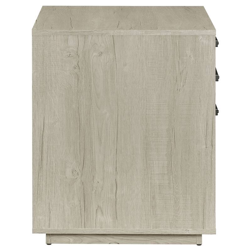 Loomis Whitewashed Grey 3-Drawer Home Office File Cabinet