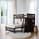 preview thumbnail 30 of 42, Wooden Twin Over Full Bunk Bed With 6 Drawers And Shelves, White Espresso