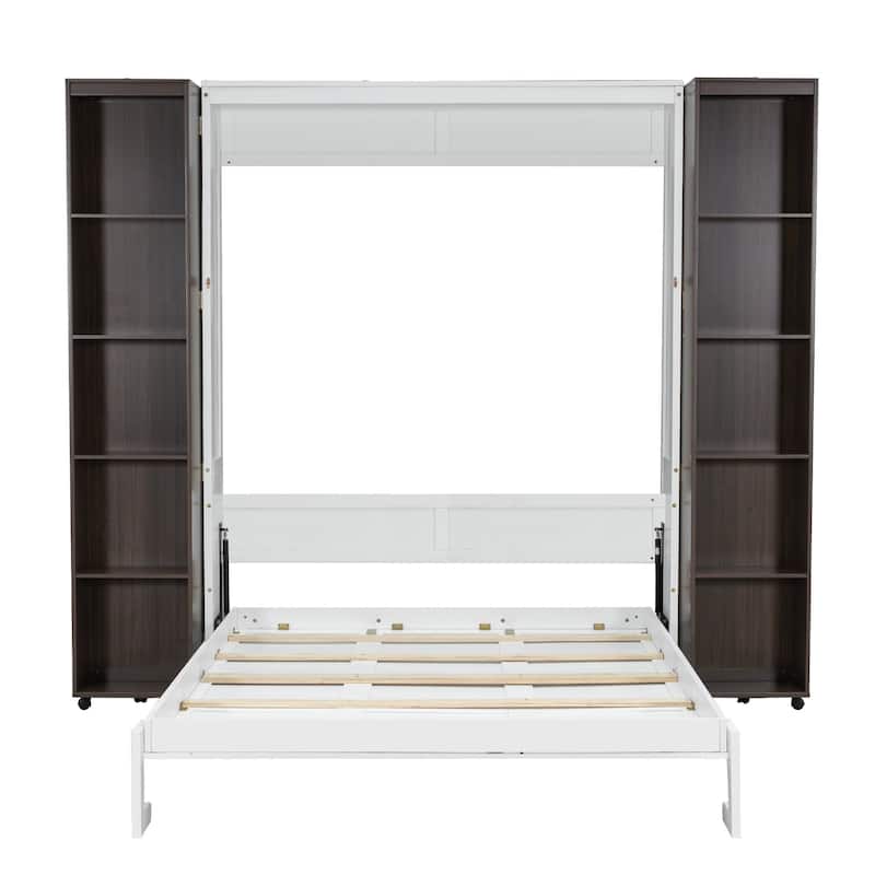 Queen Murphy Bed Wall Bed with Storage Doors - Space-Saving & Elegant Design
