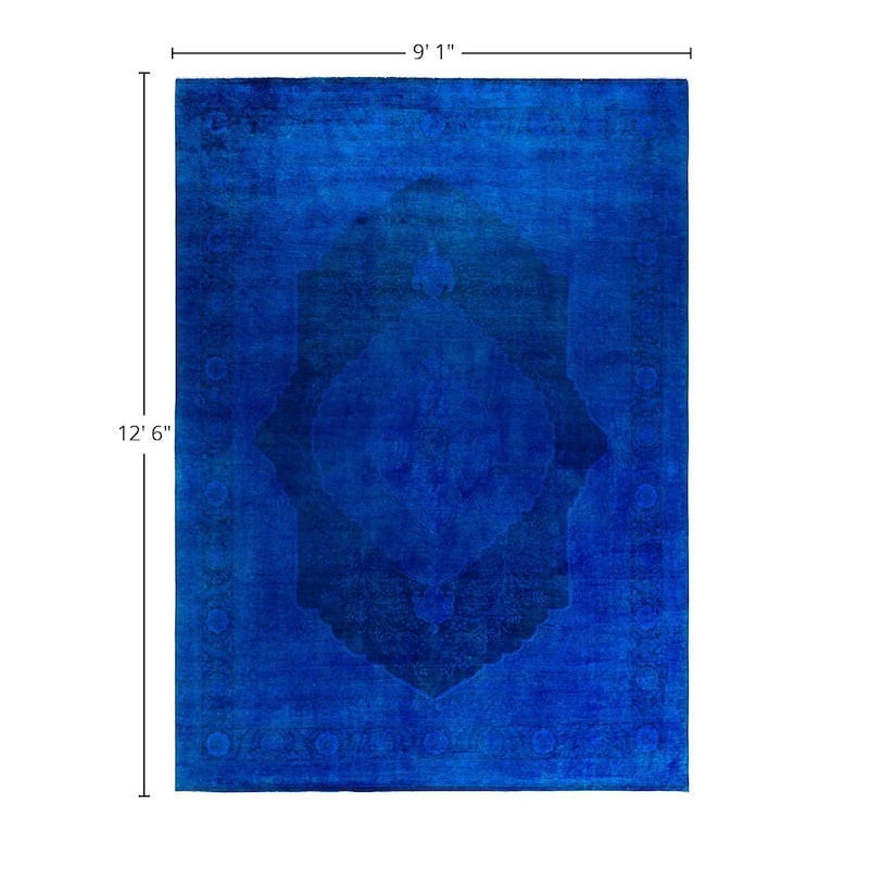 Fine Vibrance One-of-a-Kind Hand-Knotted Area Rug - Blue, 9' 1" x 12' 6" - 9' 1" x 12' 6"