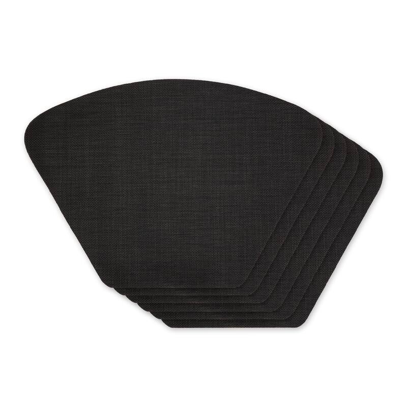 Nautical Blue Solid Round Table Placemat (Set of 6) - 13x18.75 - Black