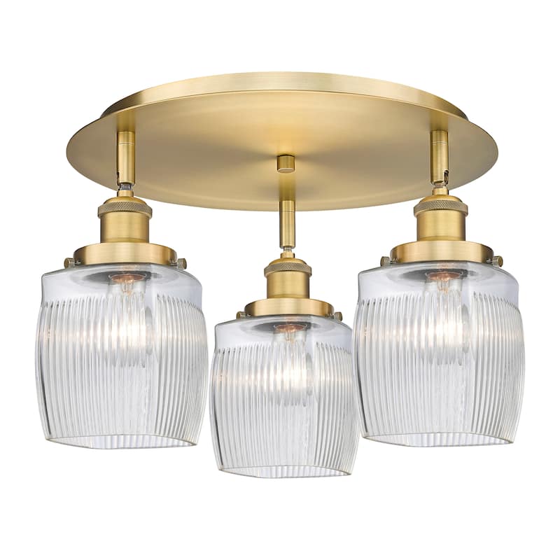 Innovations Lighting Colton - 3 Light 17" Flush Mount - Brushed Brass