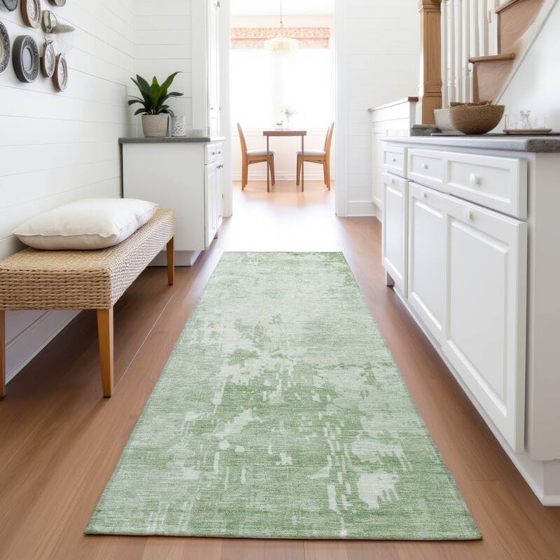 Premium Washable Super Soft Abstract Solid Mayfield Rug - Mint - 2'3" x 7'6"