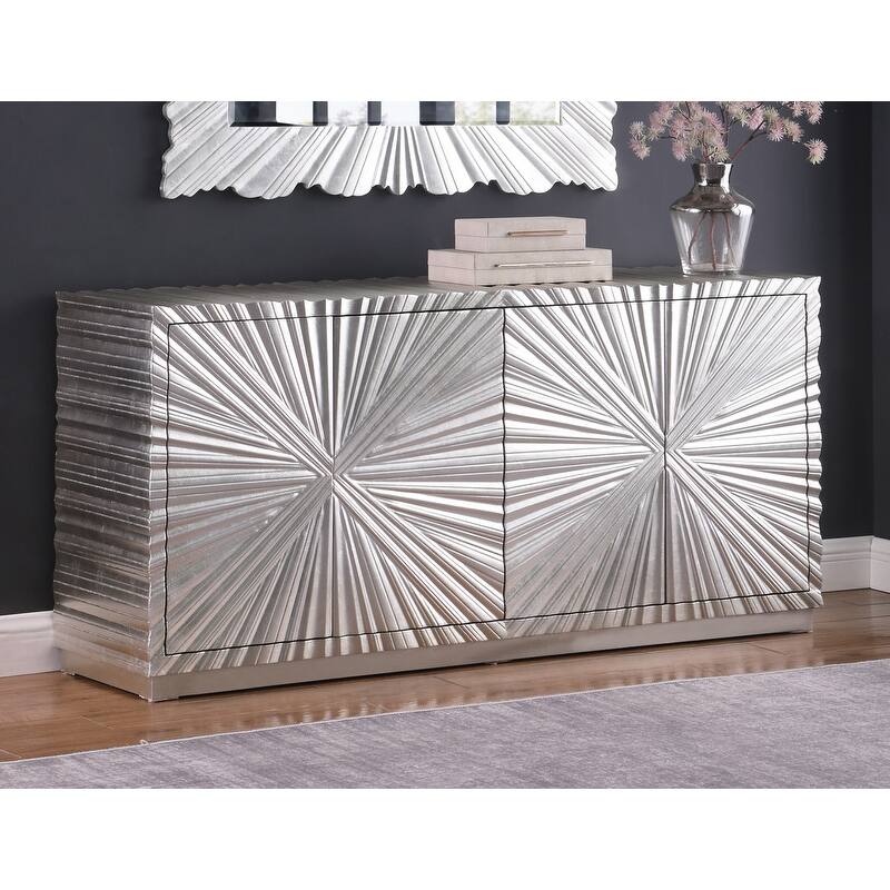 Best Master Furniture Jenny Antique Sideboard Cabinet - Silver/Black