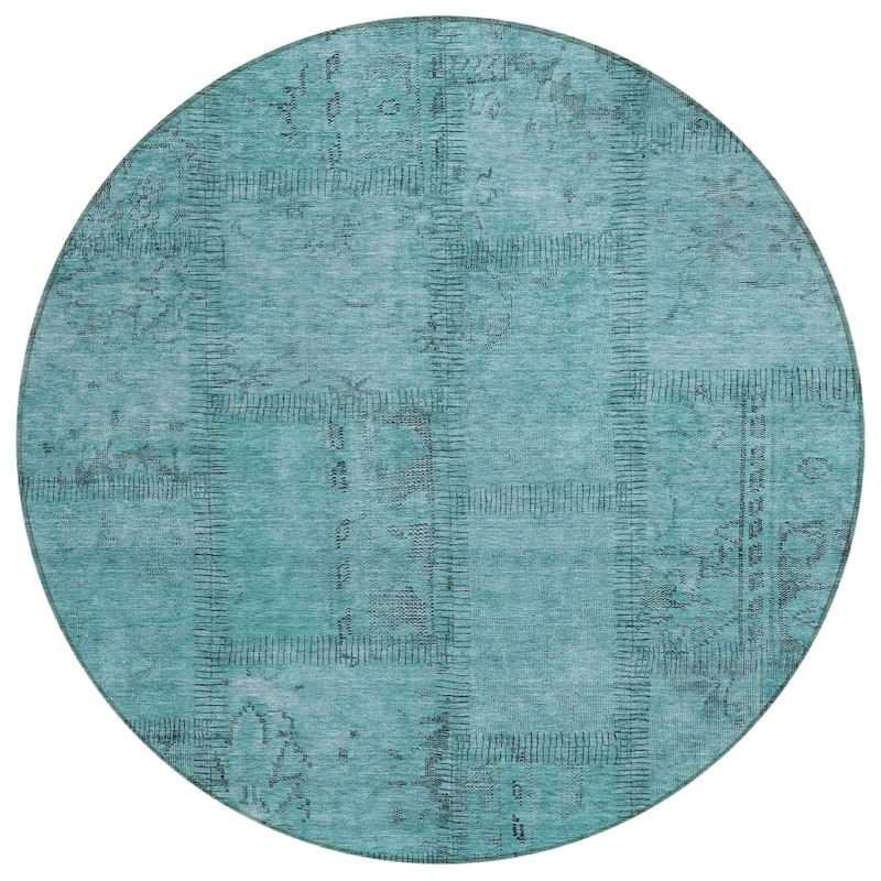 HomeRoots Patchwork Transitional Rectangle Outdoor Rug