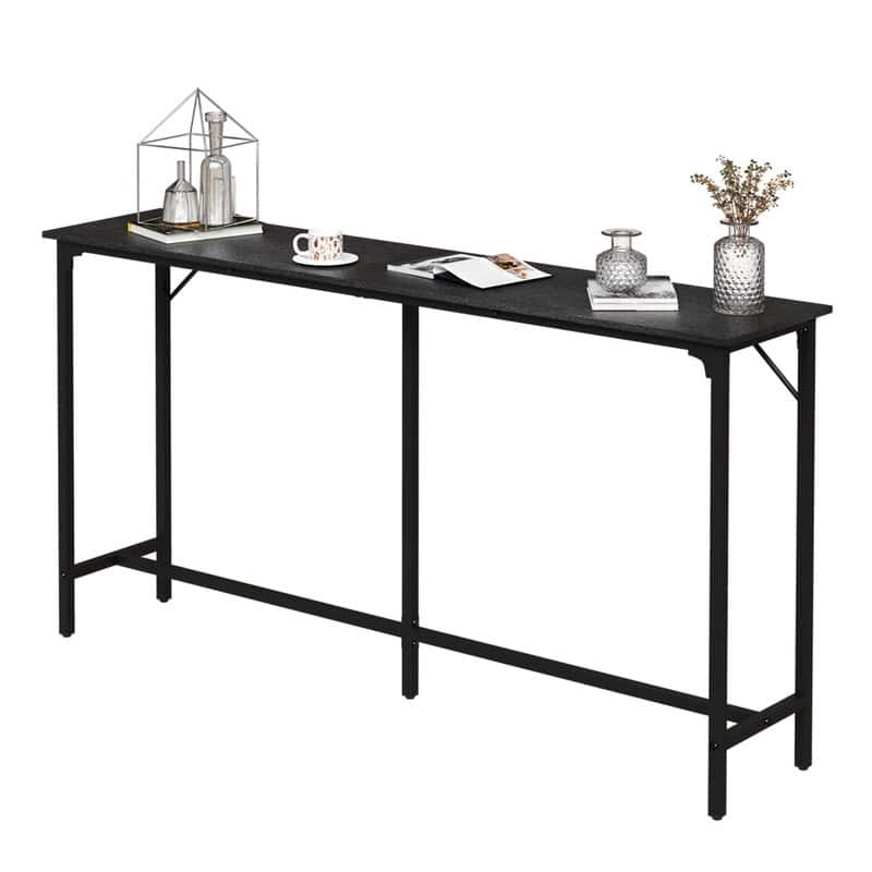 71'' Counter Height Bar Dining Table with Metal Frame , Pub Sofa Table for Kitchen and Living Room