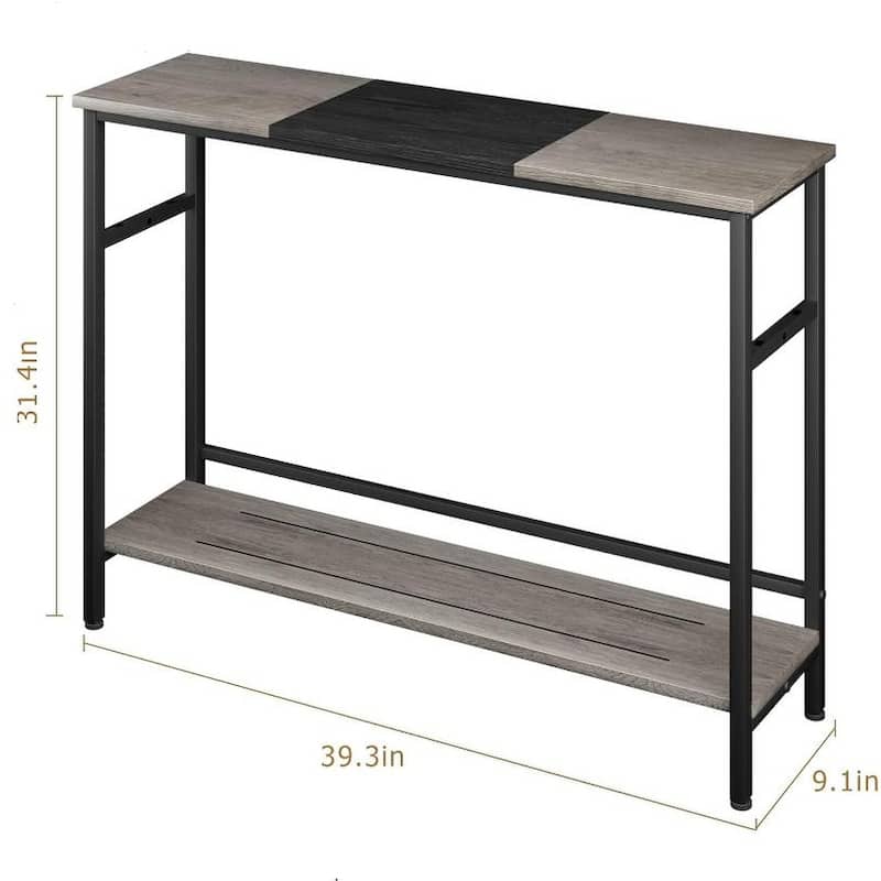 Narrow and Thin Sofa Table with Adjustable Shelves