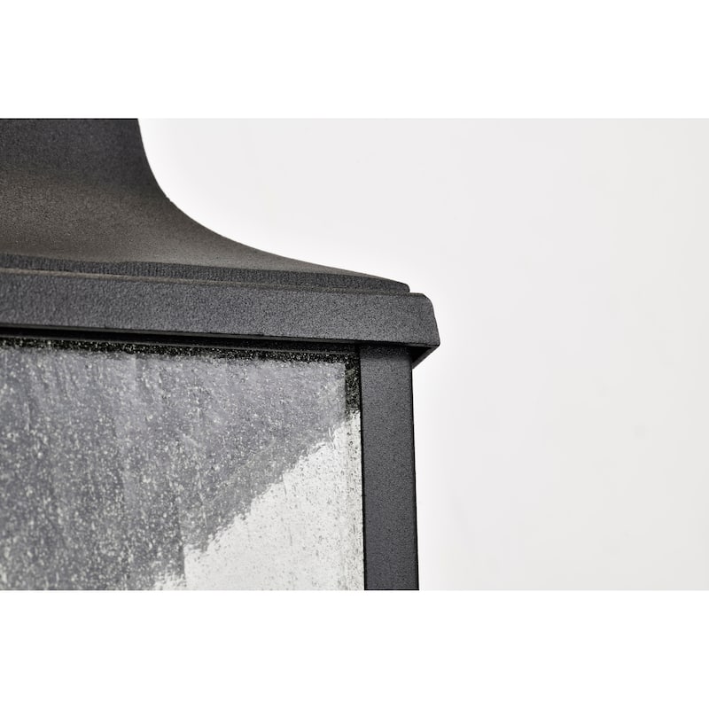 Lawrence 1 Light Small Wall Lantern Matte Black with Clear Seeded Glass