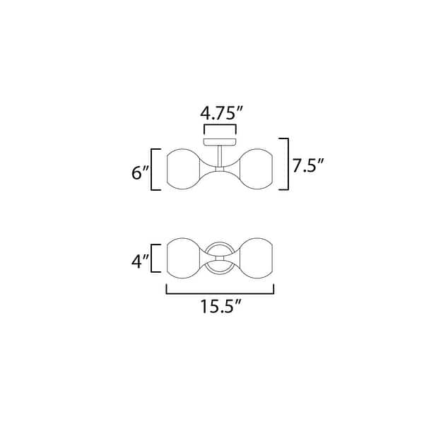 Maxim 21222MR Neve 2 Light 16" Tall Wall Sconce