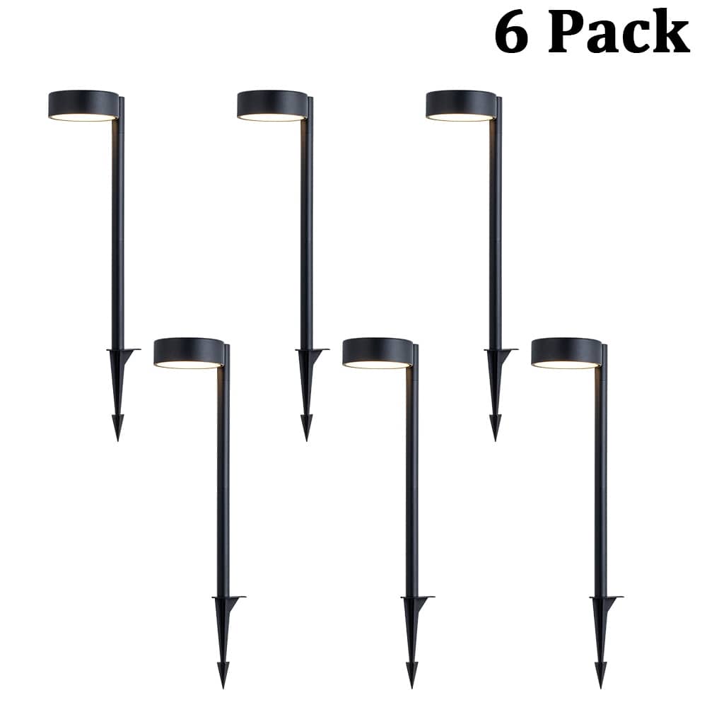 Low Voltage LED Landscape Path Light, 12V Outdoor Metal Pathway Light, Warm White Walkway & Garden Lighting (6 Pack) - W5''