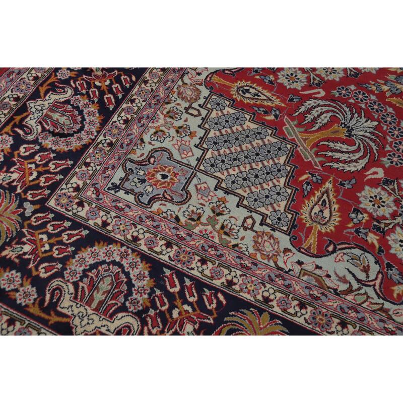 Hand Knotted Oriental 100% Wool Carpet Traditional Floral Red Najafabad Area Rug - 16' 2'' X 10' 3''
