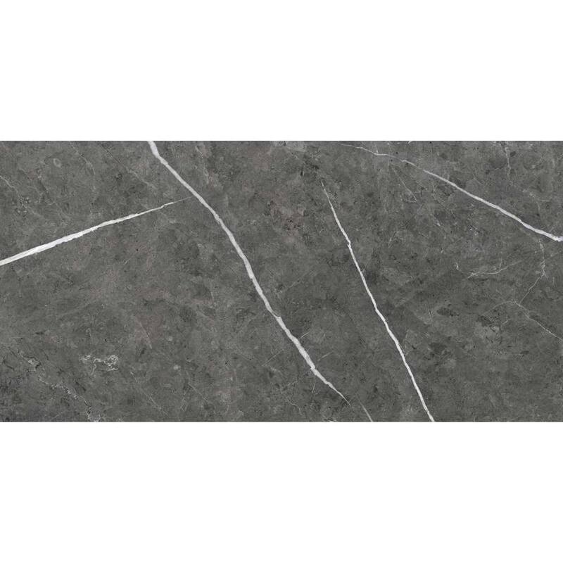 Opera 12x24 Grey Glossy Porcelain Tile - Floor & Wall - Large Format