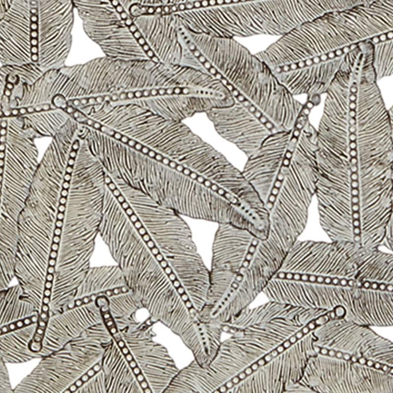 Textured Feather 3-piece Metal Disc Wall Decor Set - Green