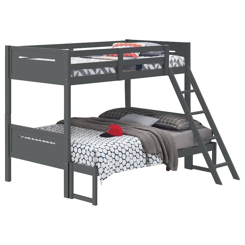 Littleton Transitional Wood Bunk Bed with Slatted Mattress