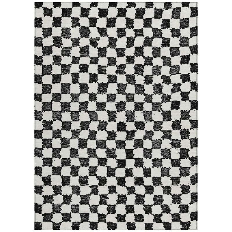 HomeRoots Geometric Transitional Rectangle Outdoor Rug